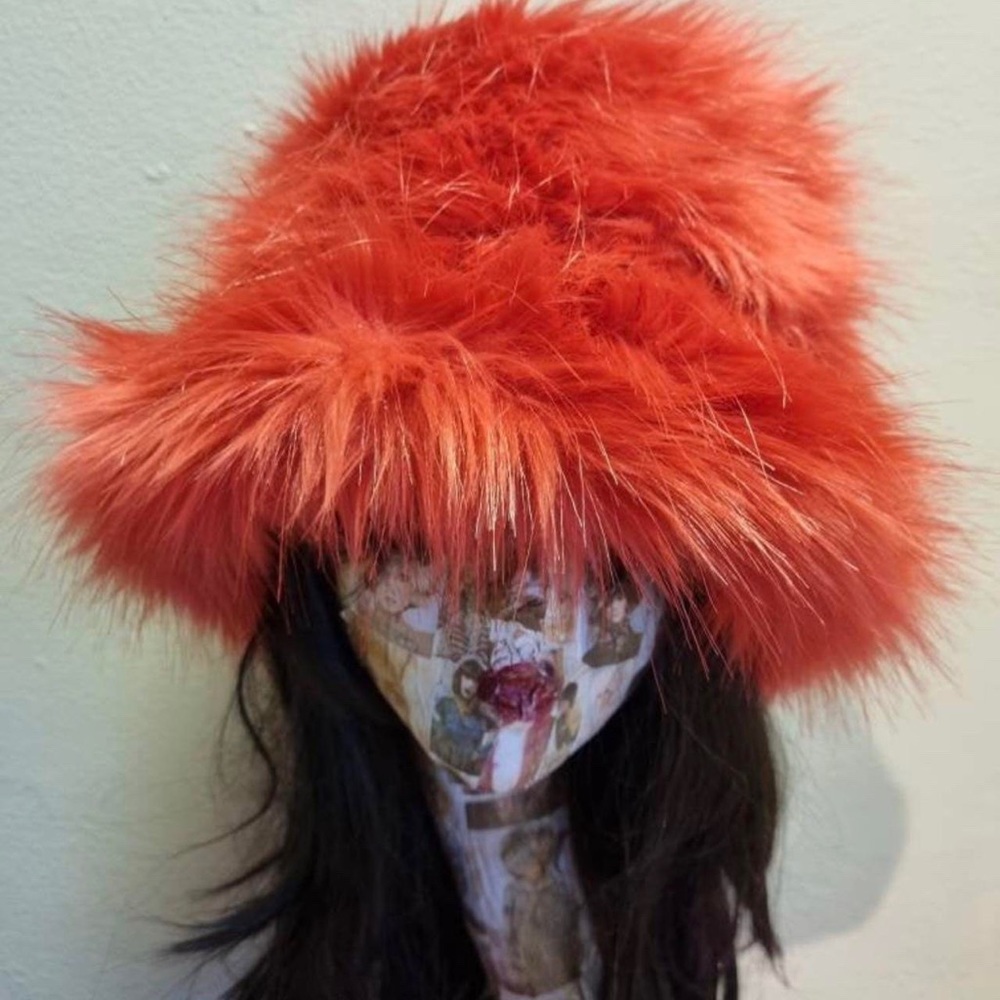 Fuzzy Red Bucket Hat